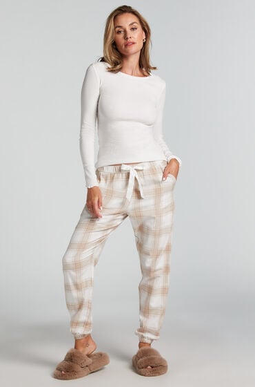 Hunkemöller Pyjamasbukser af flonel Beige