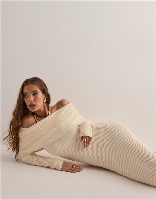 Only - Beige - Onlkatia Ls Off Shoulder Dress Cc K