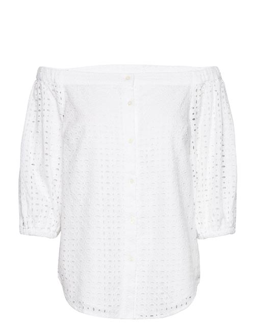 Se Lauren Ralph Lauren Cotton Eyelet-Shirt Lauren Ralph Lauren White ved Booztlet