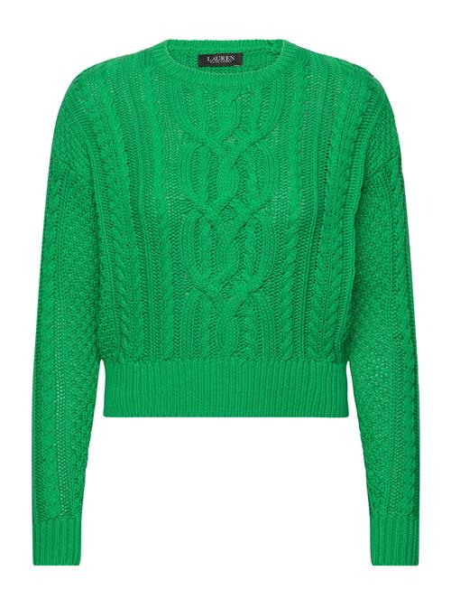 Lauren Ralph Lauren Cable-Knit Cotton Crewneck Sweater Lauren Ralph Lauren Green