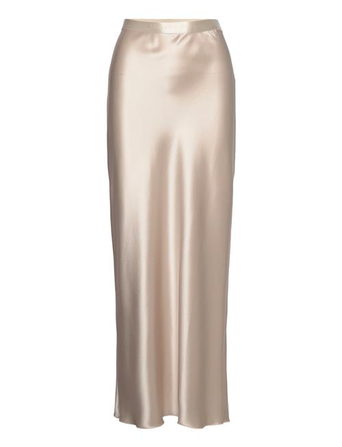 Ahlvar Gallery Hana Long Logo Satin Skirt Ahlvar Gallery Cream