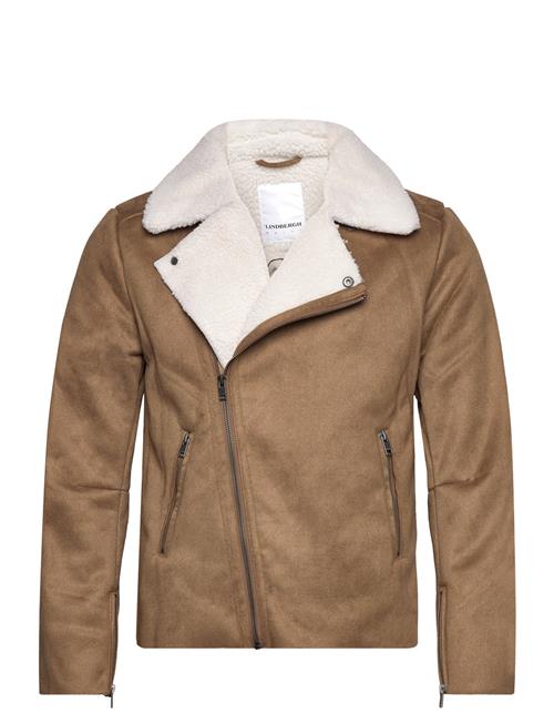 Lindbergh Imit. Shearling Biker Jacket Lindbergh Brown