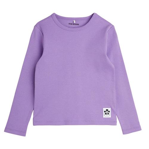 Mini Rodini Solid Ribbed T-shirt Purple | Lilla | 80/86 cm