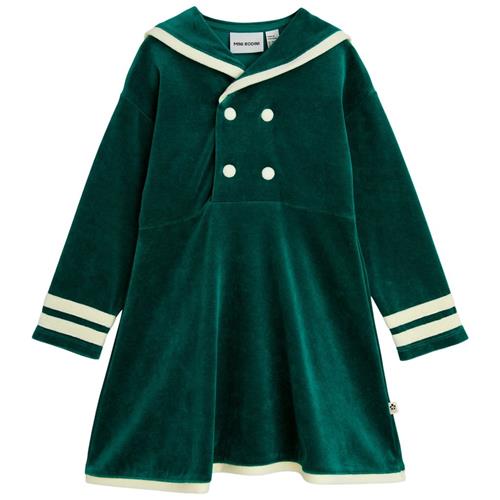 Mini Rodini Sailor Velour Kjole Green 116/122 cm  Grøn  116/122 cm  kvinde