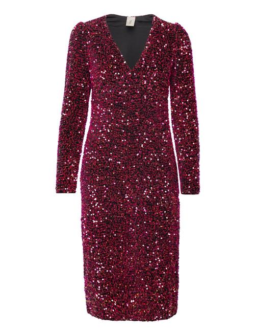 Yaspinko Sequin Ls Midi Dress - Show YAS Red