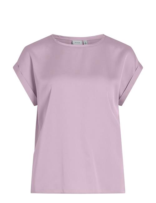 Viellette S/S Satin Top - Noos Vila Pink