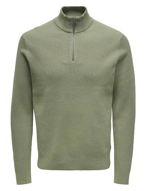 ONLY & SONS Onsphil Reg 12 Struc Half Zip Knit Noos ONLY & SONS Green