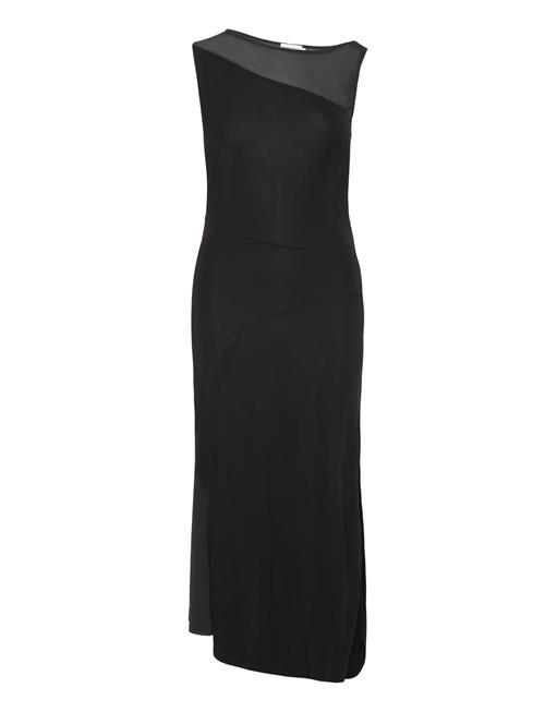 Calvin Klein Fluid Jersey Panel Midi Dress Calvin Klein Black