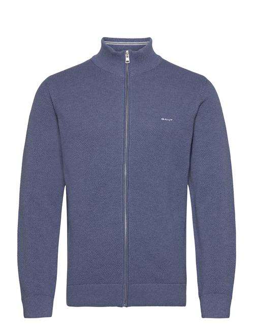 Cotton Pique Zip Cardigan GANT Navy