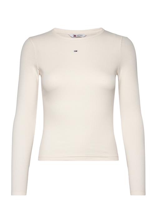 Tommy Jeans Tjw Slim Essential Rib Ls Tommy Jeans Cream