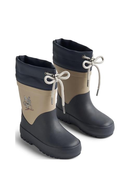 Wheat Rubber Boot Thermo Solid Wheat Navy