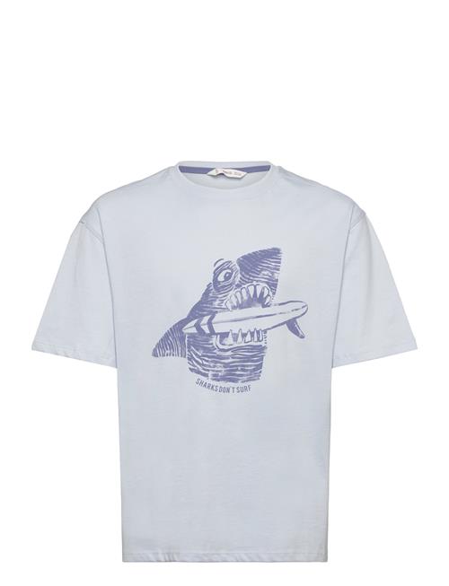 Mango Printed Cotton-Blend T-Shirt Mango Blue