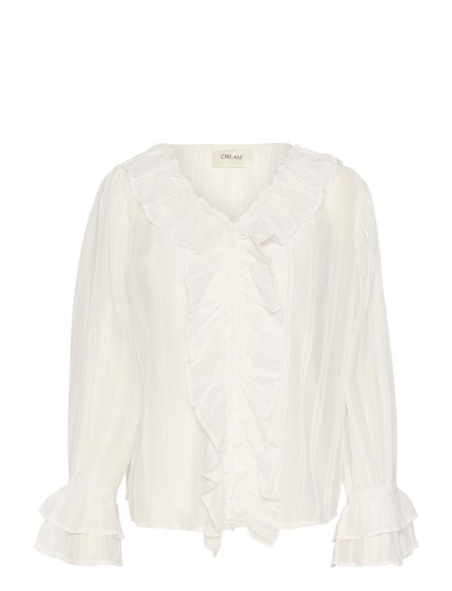 Cream Crsadia Flounce Blouse Cream White