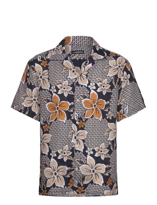 J. Lindeberg Elio Linen Island Floral Shirt J. Lindeberg Black