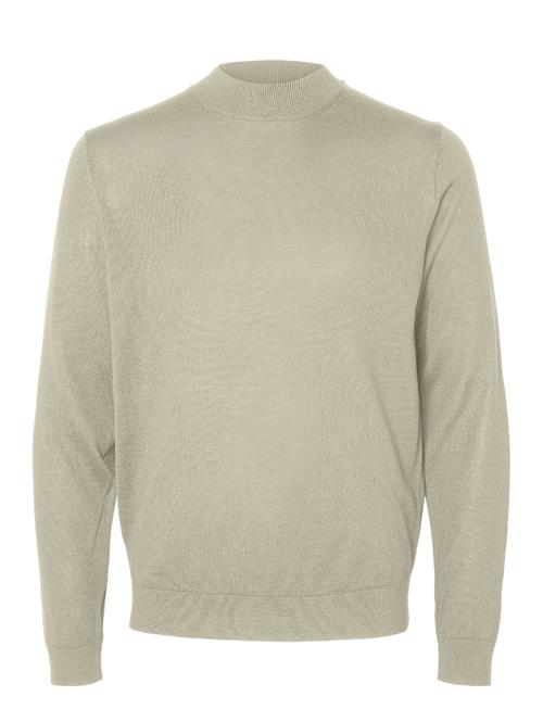 Selected Homme Slhtray Ls Knit Merino Mock Neck Noos Selected Homme Beige