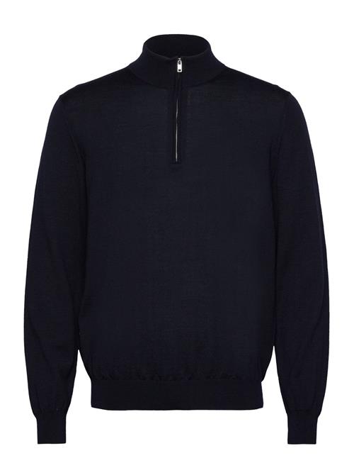 100 Merino Wool Sweater With Zip-Neck Mango Navy