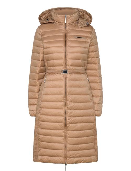 Calvin Klein Lw Padded Smocking Midi Coat Calvin Klein Beige