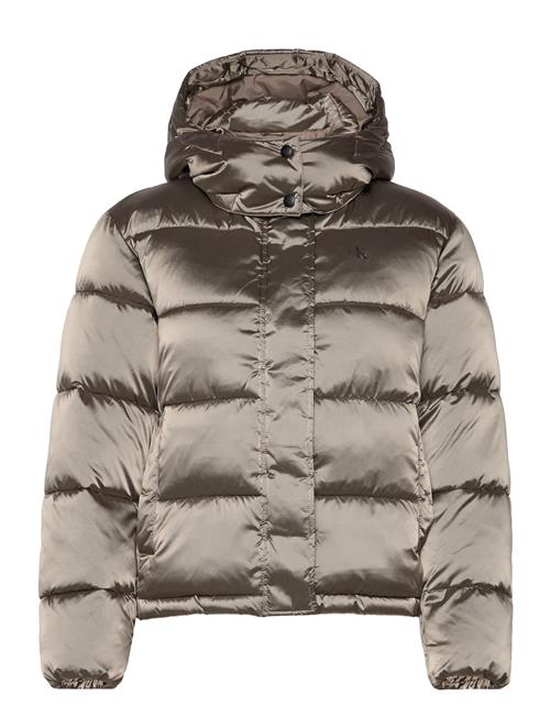 Calvin Klein Jeans Shiny Monologo Nd Short Puffer Calvin Klein Jeans Brown