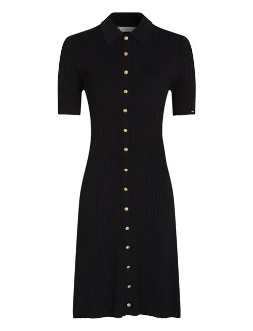 Tommy Hilfiger Gold Button Herit Ss Polo Dress Tommy Hilfiger Black