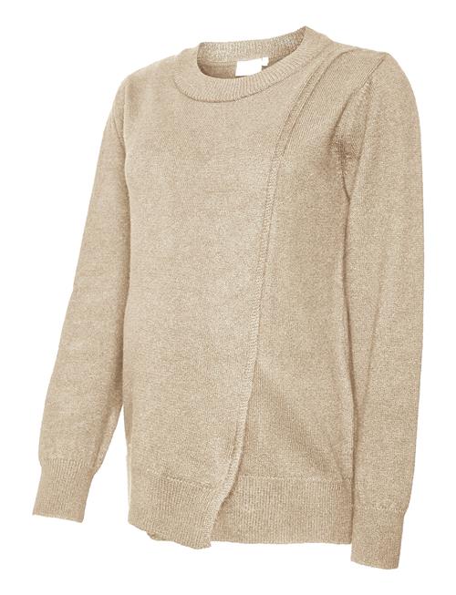 Mamalicious Mlnewanne Iris L/S Knit Top 2F Mamalicious Beige