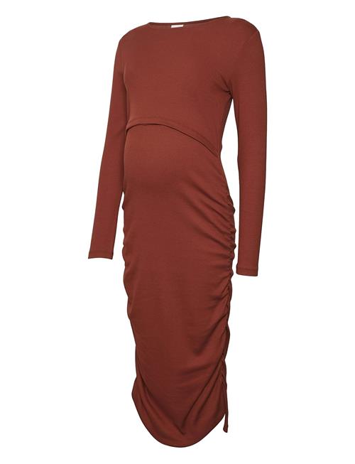 Mamalicious Mlemily June Ls Jrs Midi Dress 2F Noos Mamalicious Red