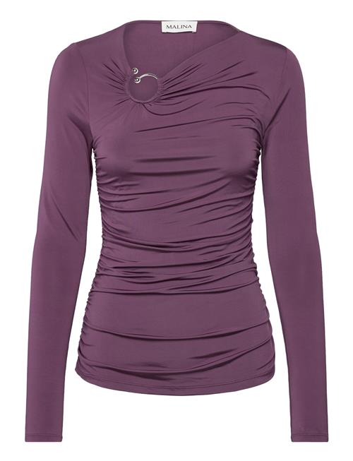 Malina Amilia Ring Detail Jersey Top Malina Purple