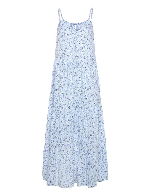 Se Magdalen Viscose Strap Dress Bubbleroom Blue ved Booztlet