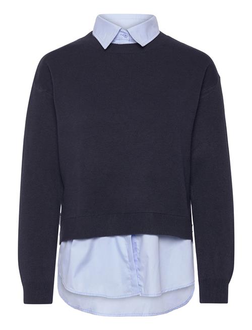 Combined Shirt Sweater Mango Navy