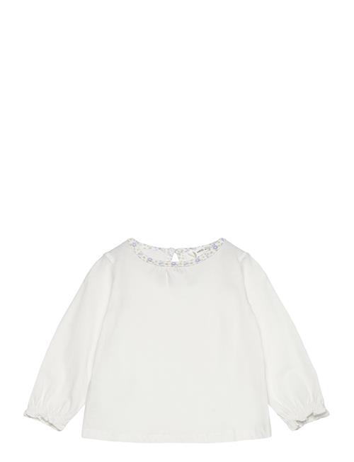 Contrast Detail T-Shirt Mango White