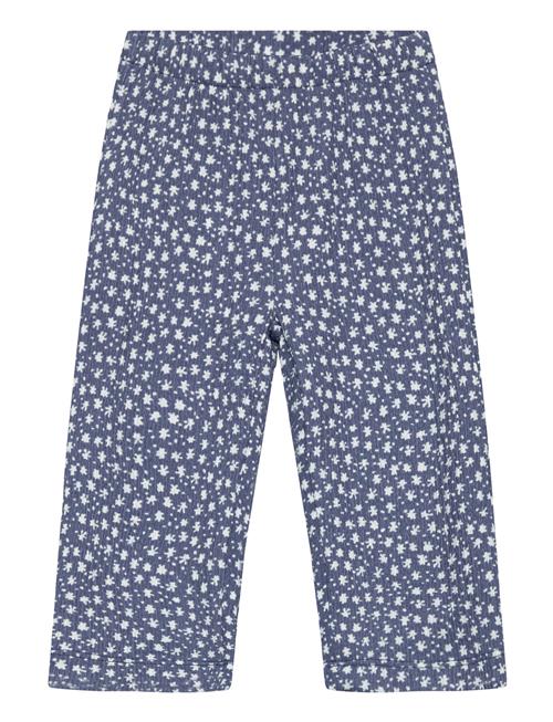 Mango Printed Flared Trousers Mango Blue