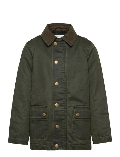 Mango Waxed-Effect Parka Mango Green