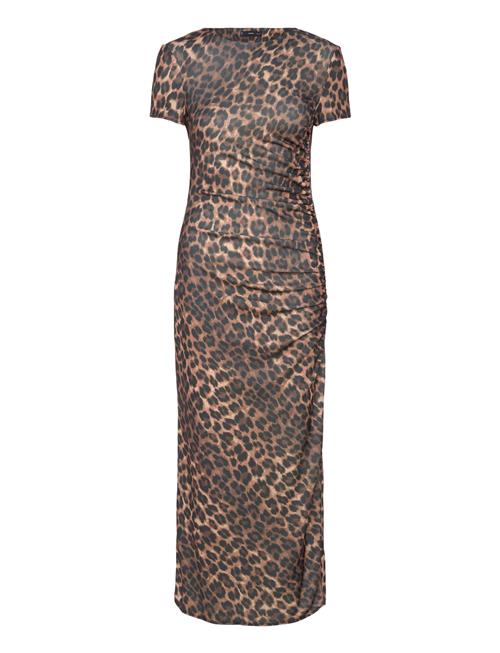 Leopard-Print Dress With Ruffled Details Mango Brown