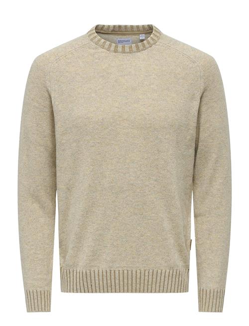 ONLY & SONS Onseddy Reg 7 Wool Crew Knit ONLY & SONS Beige