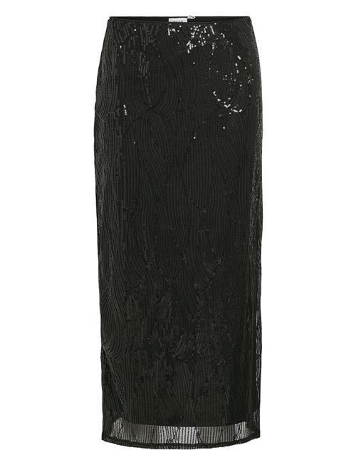 Vila Vizikki Midi Sequin Skirt/Dc Vila Black