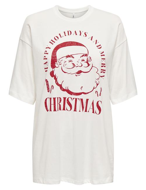 ONLY Onlsanta Life Over S/S Top Xmas Jrs ONLY White