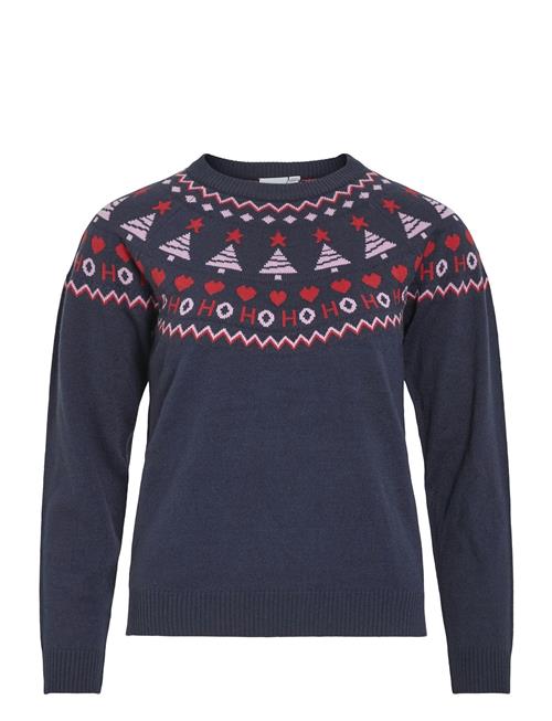 Vila Visanta L/S Christmas Knit/Ka Vila Navy