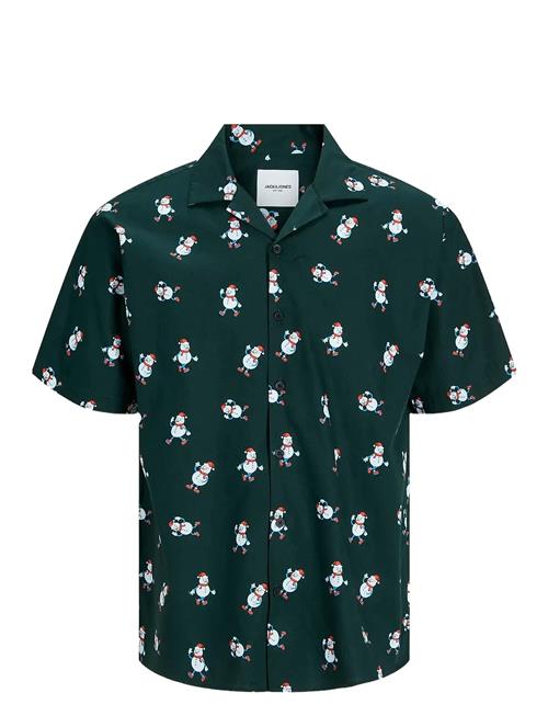 Jack & Jones Jjxmas Aop Shirt Ss Jack & J S Green