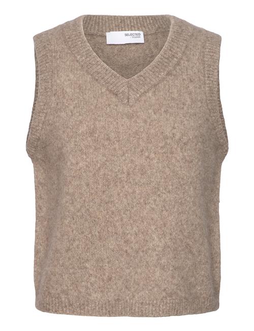 Selected Femme Slfava Knit Vest Selected Femme Beige