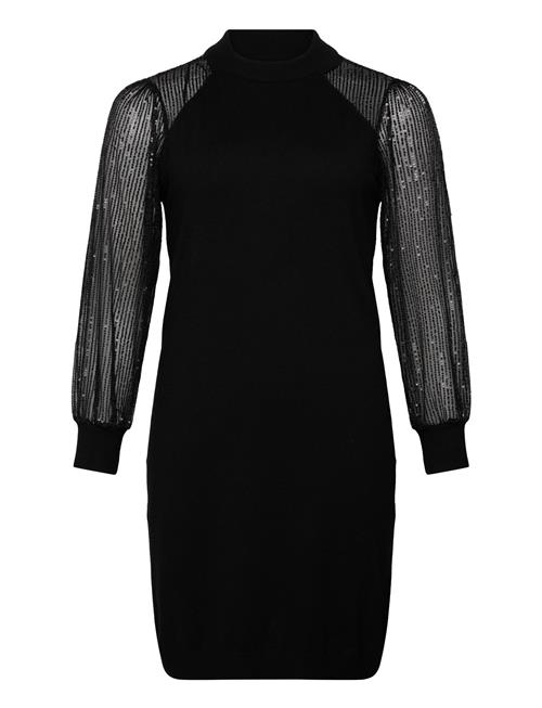 ONLY Carmakoma Carnaja Ls Sequins High Neck Dress Knt ONLY Carmakoma Black