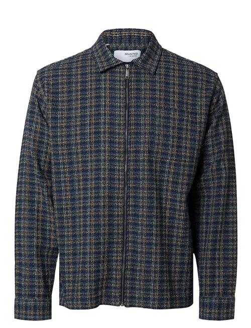 Selected Homme Slhjames Checks Zip Overshirt Selected Homme Navy