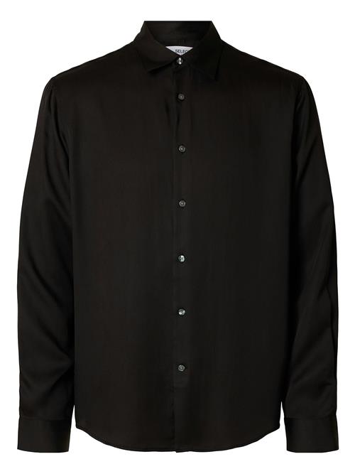 Selected Homme Slhrelaxcharlie Satin Ls Shirt Selected Homme Black