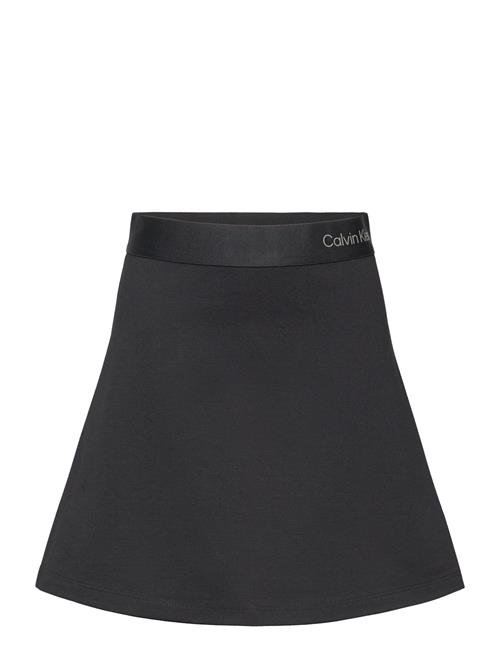 Calvin Klein Logo Tape Flare Punto Skirt Calvin Klein Black