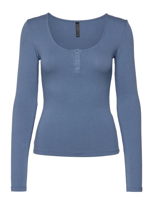 Hunkemöller Top Ls Rib Placket Hunkemöller Blue