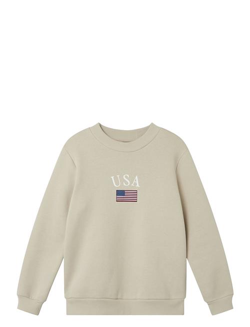 LMTD Nlnlusa Ls Bru O-Neck Sweat LMTD Beige