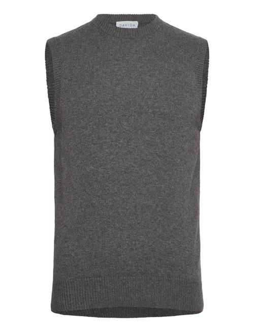 Davida Cashmere Man Classic O-Neck Vest Davida Cashmere Grey