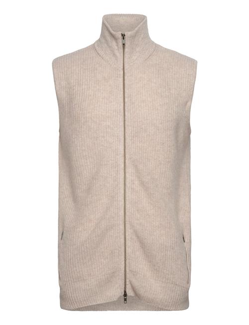 Davida Cashmere Man Zip Pockets Vest Davida Cashmere Cream