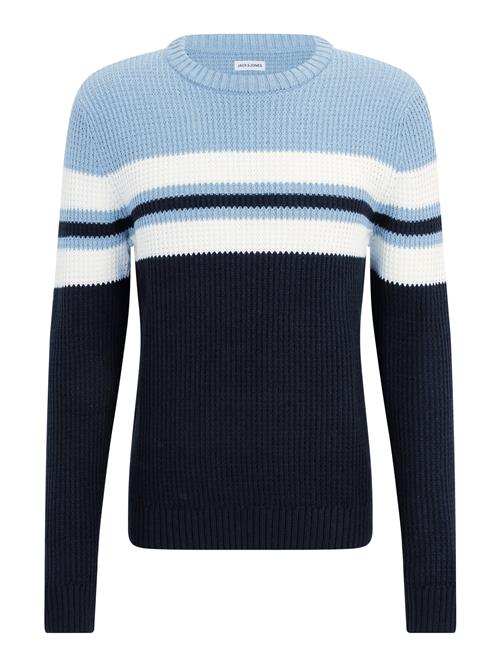 JACK & JONES Pullover 'JJSander'  navy / lyseblå / hvid