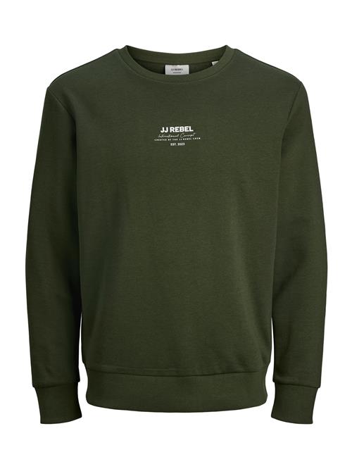 JJ Rebel Sweatshirt 'JREBLINO'  mørkegrøn / hvid