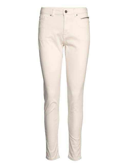 Stretch Trousers With Zip Detail Esprit Casual Cream