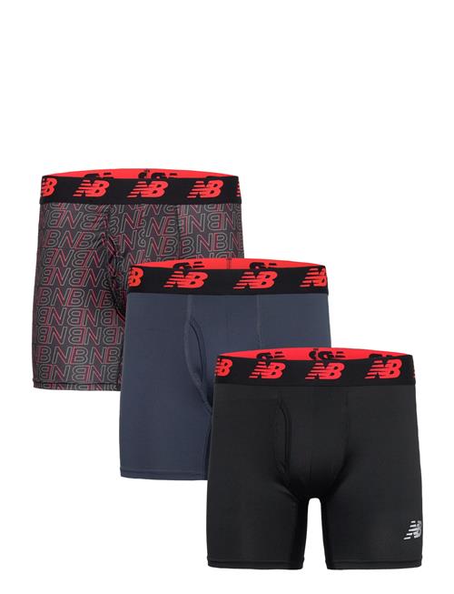 New Balance Mens Premium 6" Boxer Brief With Fly 3 Pack New Balance Patterned